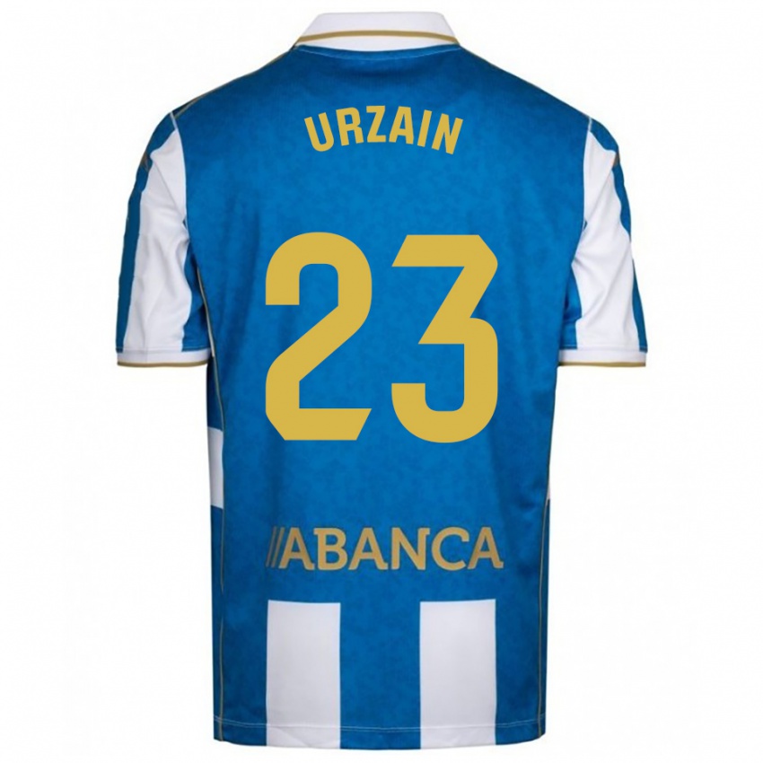 ילדים Fabián Urzain #23 לבן כחול ג'רזי ביתית 2025/26 חולצה קצרה