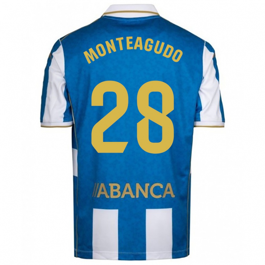 ילדים פאולה מונטאגודו איבנז #28 לבן כחול ג'רזי ביתית 2025/26 חולצה קצרה
