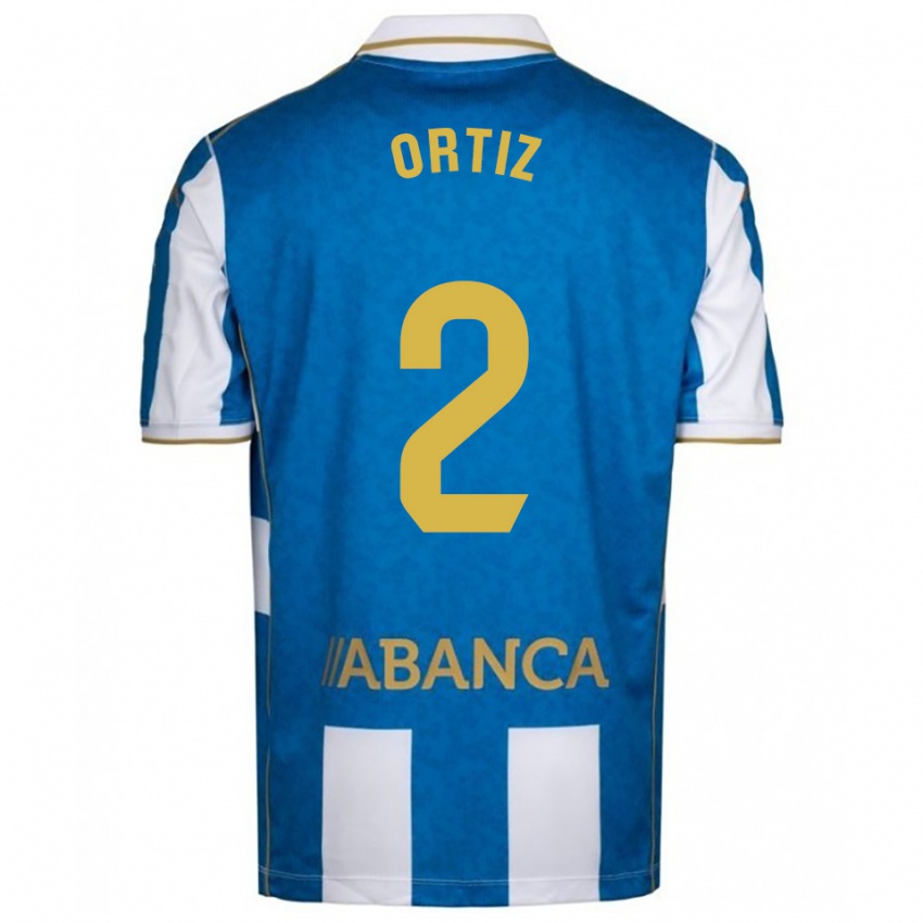 ילדים סמרה אורטיס #2 לבן כחול ג'רזי ביתית 2025/26 חולצה קצרה