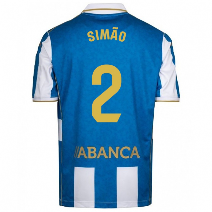 ילדים Iano Simão #2 לבן כחול ג'רזי ביתית 2025/26 חולצה קצרה