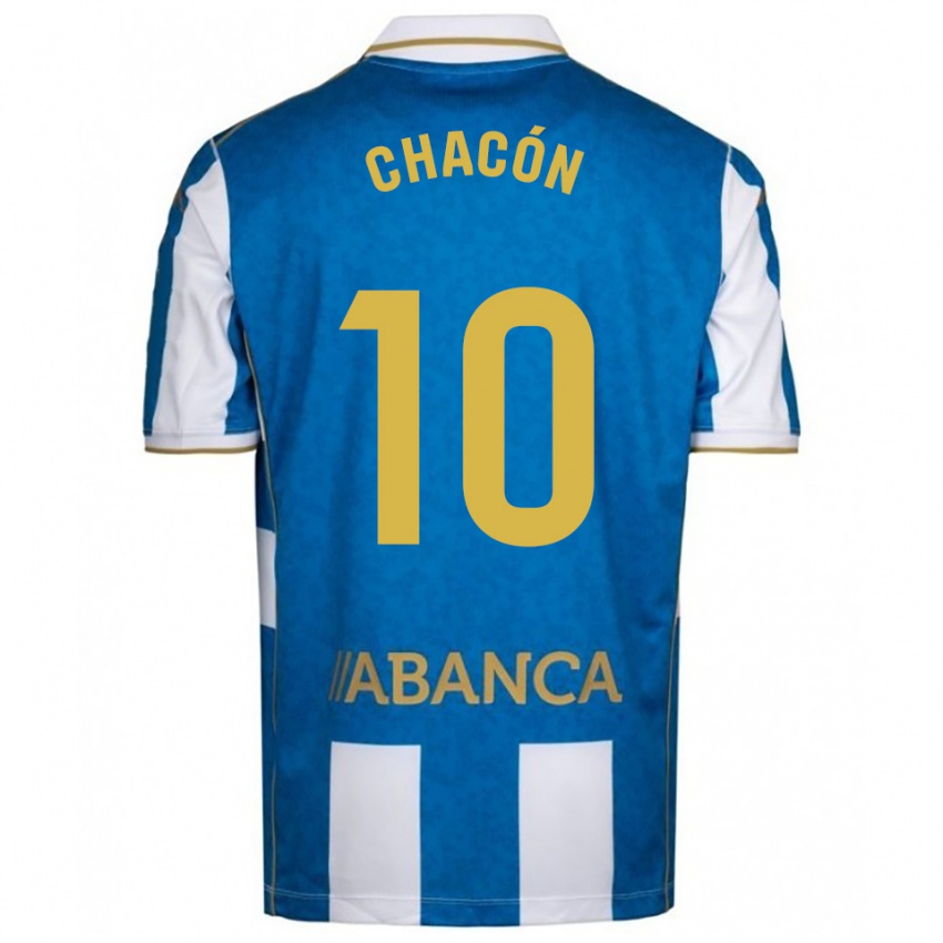 ילדים לואיס צ'אקון #10 לבן כחול ג'רזי ביתית 2025/26 חולצה קצרה