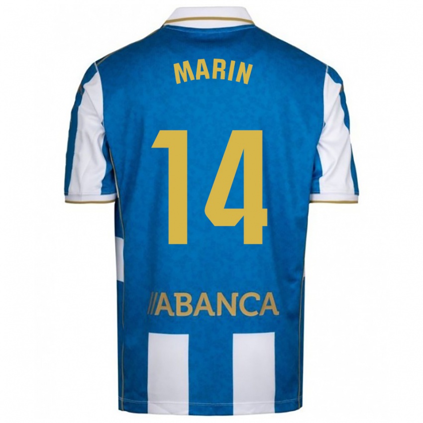 ילדים איינואה מרין #14 לבן כחול ג'רזי ביתית 2025/26 חולצה קצרה