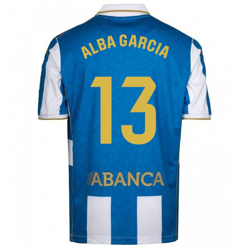 ילדים לוסיה אלבה גרסיה #13 לבן כחול ג'רזי ביתית 2025/26 חולצה קצרה