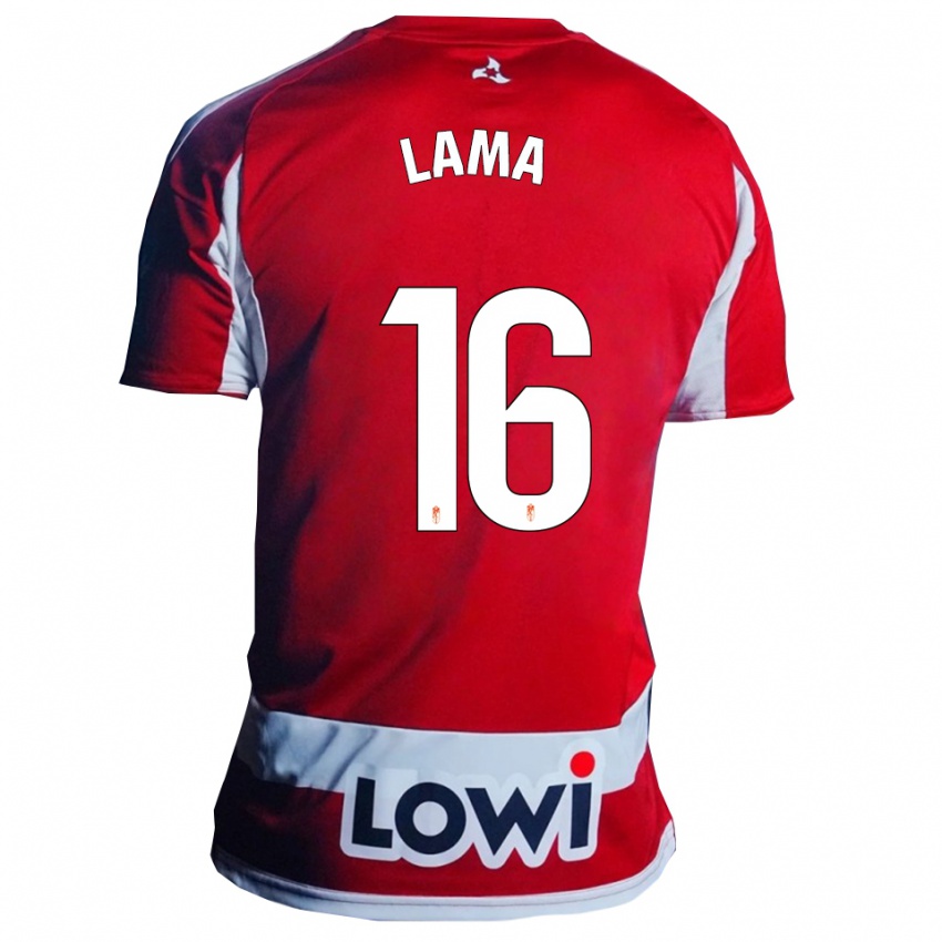 ילדים מאנו לאמה #16 אדום לבן ג'רזי ביתית 2025/26 חולצה קצרה