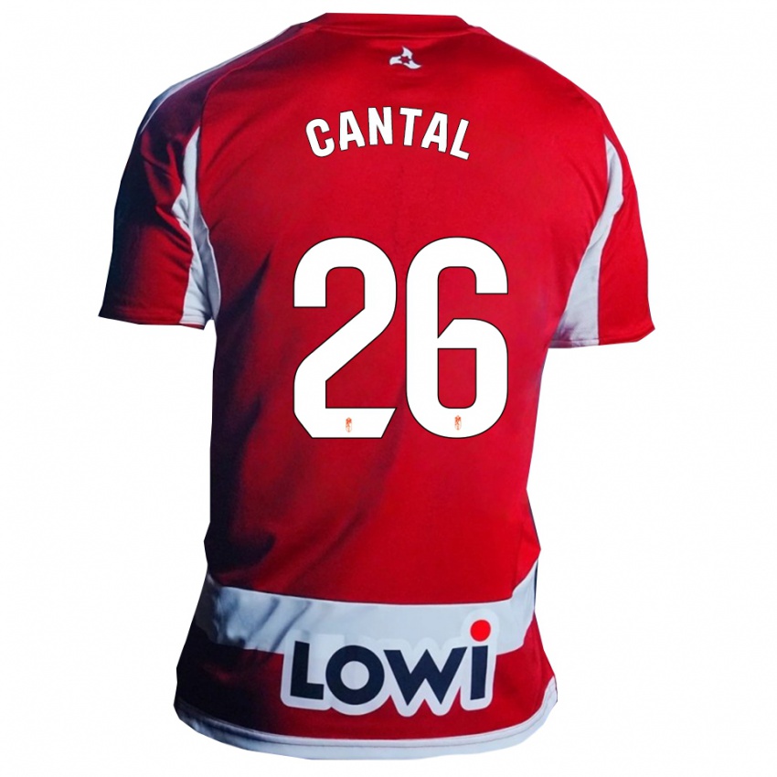 ילדים Paco Cantal #26 אדום לבן ג'רזי ביתית 2025/26 חולצה קצרה