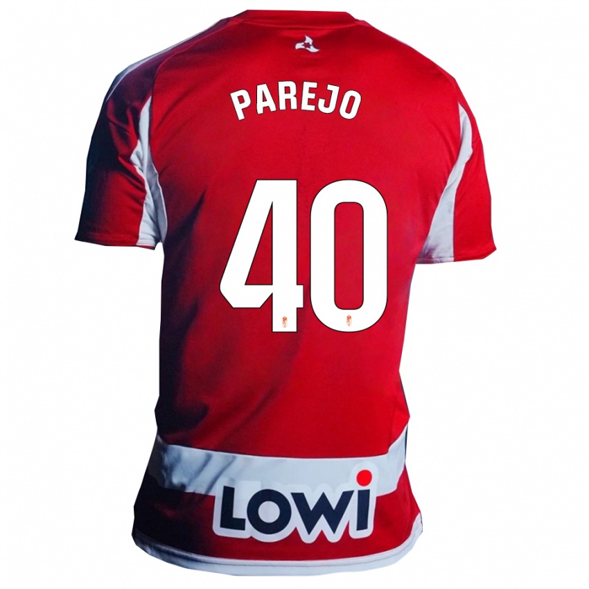 ילדים Jesús Parejo #40 אדום לבן ג'רזי ביתית 2025/26 חולצה קצרה