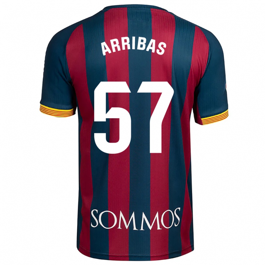 ילדים סרחיו אריבאס #57 כחול נייבי אדום ג'רזי ביתית 2025/26 חולצה קצרה