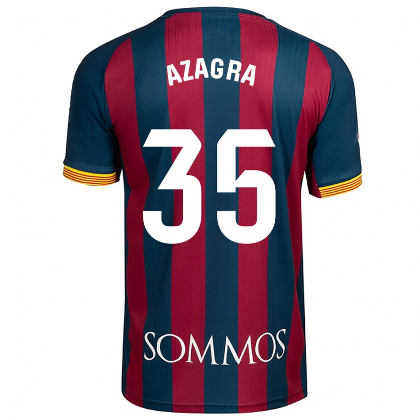 ילדים Nico Azagra #35 כחול נייבי אדום ג'רזי ביתית 2025/26 חולצה קצרה