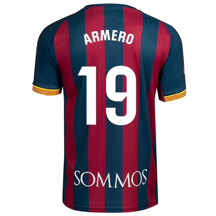 ילדים סרחיו ארמרו #19 כחול נייבי אדום ג'רזי ביתית 2025/26 חולצה קצרה