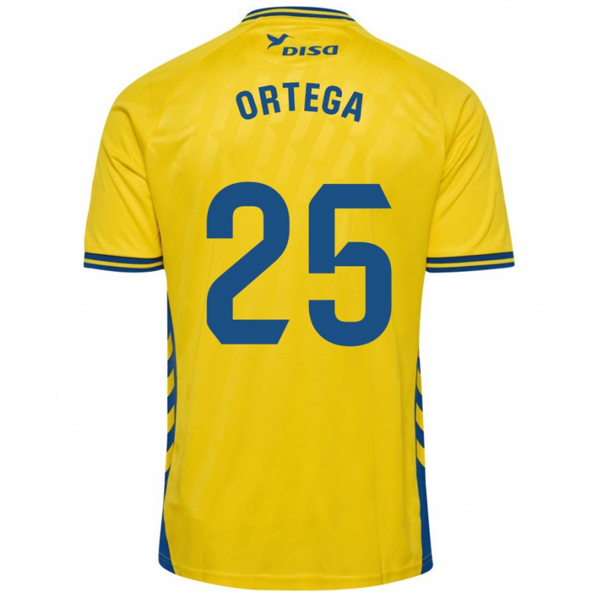 ילדים אדיאן אורטגה טאביו #25 צהוב כחול ג'רזי ביתית 2025/26 חולצה קצרה