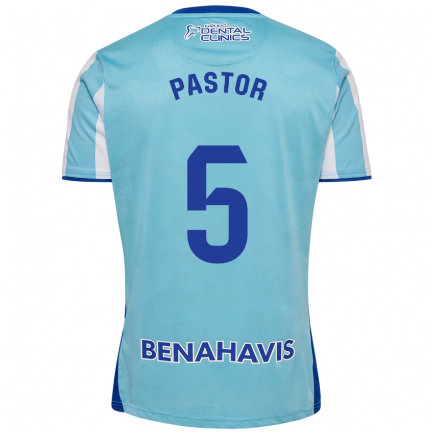 ילדים Álex Pastor #5 תכלת לבן ג'רזי ביתית 2025/26 חולצה קצרה