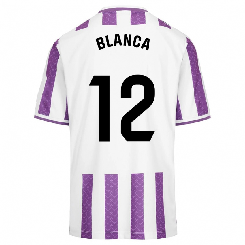 ילדים Blanca Serrano Llanos #12 סגול לבן ג'רזי ביתית 2025/26 חולצה קצרה
