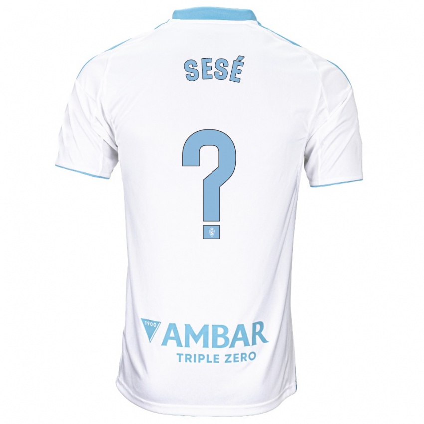 ילדים Manu Sesé #0 לבן תכלת ג'רזי ביתית 2025/26 חולצה קצרה