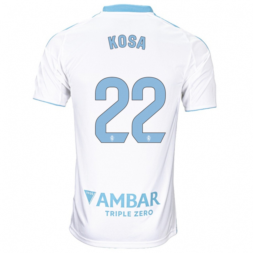 ילדים סבסטיאן קושה #22 לבן תכלת ג'רזי ביתית 2025/26 חולצה קצרה