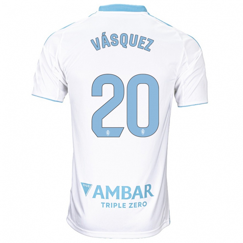 ילדים José Vásquez #20 לבן תכלת ג'רזי ביתית 2025/26 חולצה קצרה