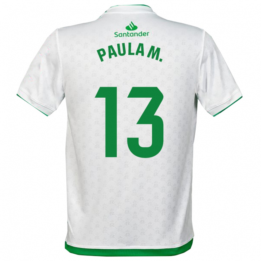 ילדים Paula Muñoz Álvarez #13 ירוק לבן ג'רזי ביתית 2025/26 חולצה קצרה
