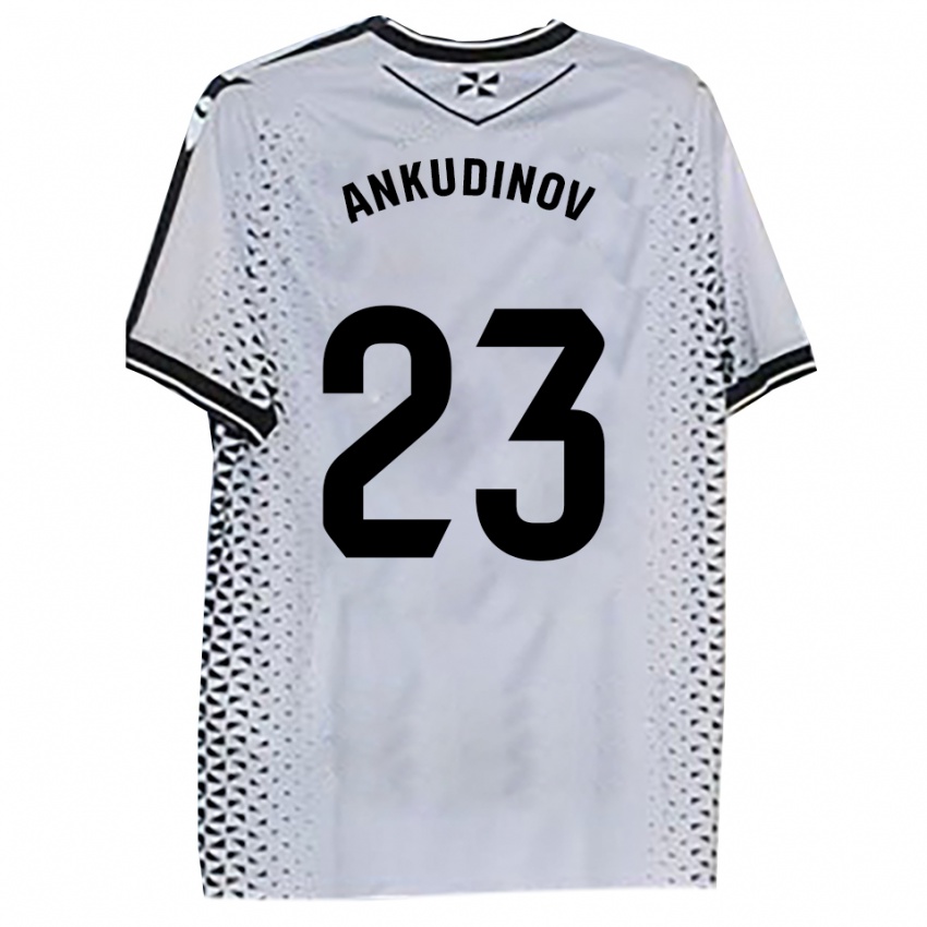 ילדים דניל אנקודינוב #23 לבן שחור ג'רזי ביתית 2025/26 חולצה קצרה