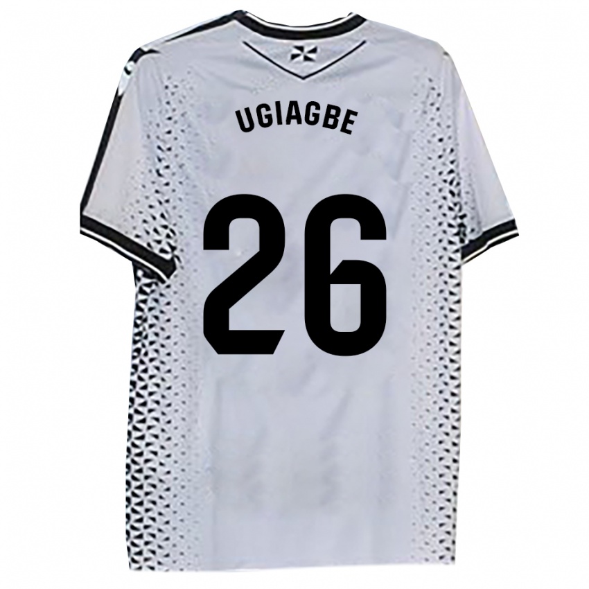 ילדים Efe Ugiagbe #26 לבן שחור ג'רזי ביתית 2025/26 חולצה קצרה