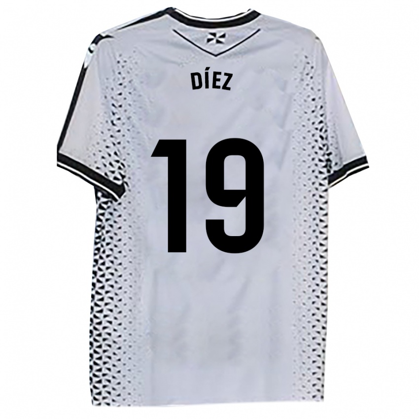 ילדים רובן דיאז #19 לבן שחור ג'רזי ביתית 2025/26 חולצה קצרה