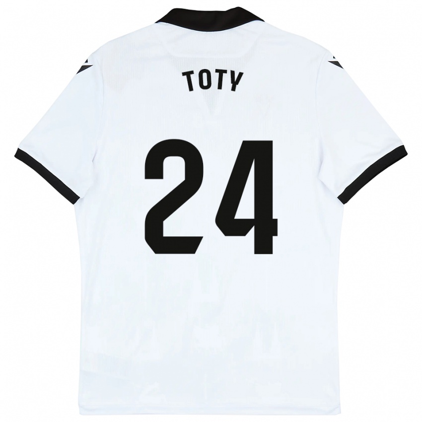 ילדים Lasme Toty #24 לבן שחור ג'רזי ביתית 2025/26 חולצה קצרה