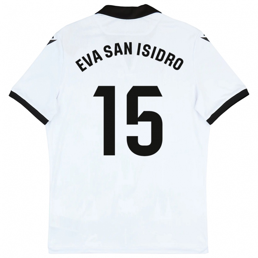 ילדים Eva San Isidro #15 לבן שחור ג'רזי ביתית 2025/26 חולצה קצרה