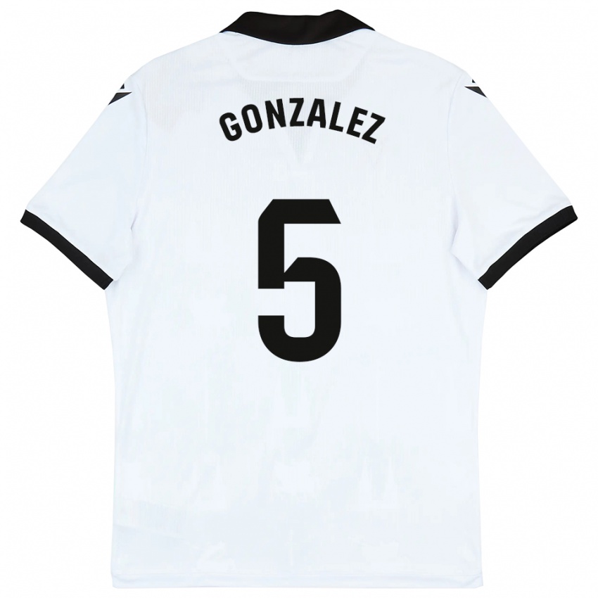 ילדים סרחיו גונסאלס #5 לבן שחור ג'רזי ביתית 2025/26 חולצה קצרה