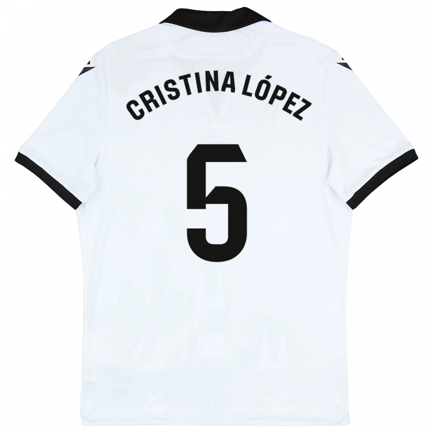 ילדים Cristina López #5 לבן שחור ג'רזי ביתית 2025/26 חולצה קצרה
