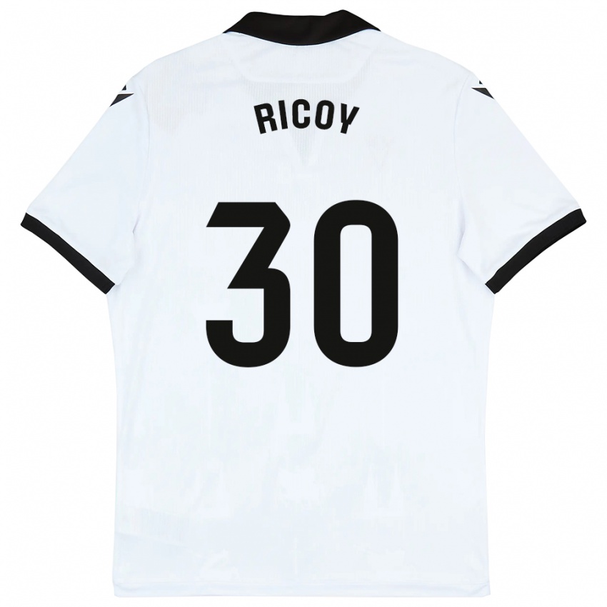 ילדים לוקאס ריקוי #30 לבן שחור ג'רזי ביתית 2025/26 חולצה קצרה