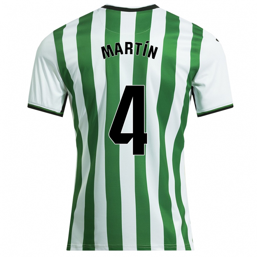 ילדים Álex Martín #4 לבן ירוק ג'רזי ביתית 2025/26 חולצה קצרה