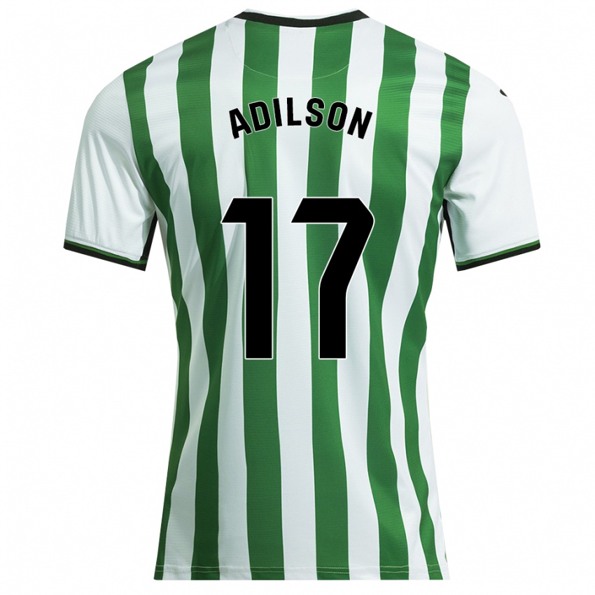 ילדים Adilson #17 לבן ירוק ג'רזי ביתית 2025/26 חולצה קצרה