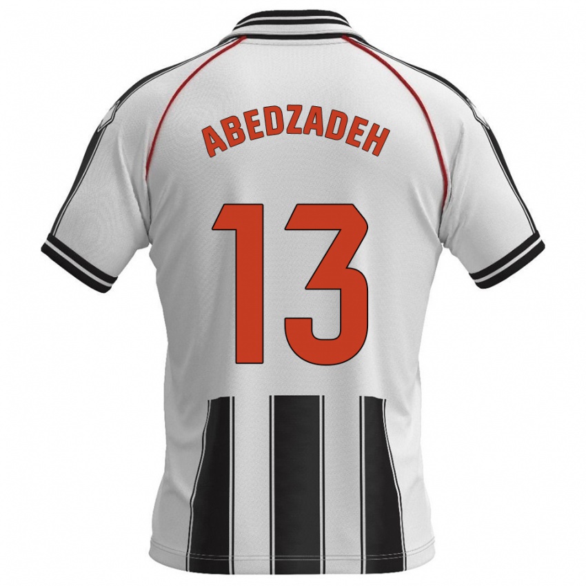 ילדים אמיר עבדזאדה #13 לבן שחור ג'רזי ביתית 2025/26 חולצה קצרה