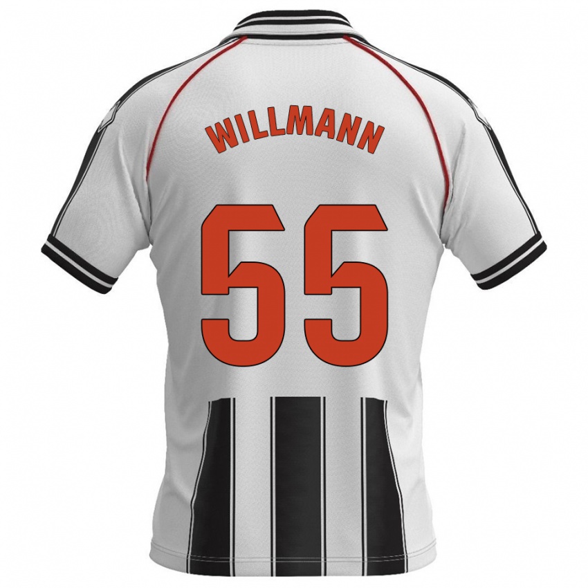 ילדים מיכל וילמן #55 לבן שחור ג'רזי ביתית 2025/26 חולצה קצרה