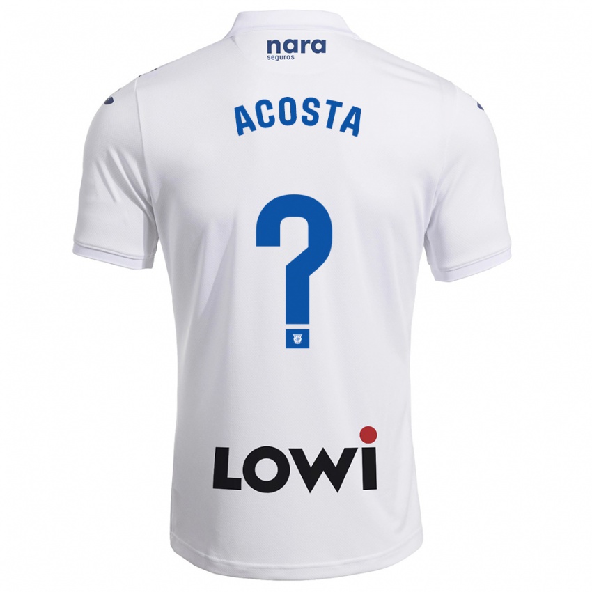 ילדים Camilo Acosta #0 לבן נייבי ג'רזי ביתית 2025/26 חולצה קצרה