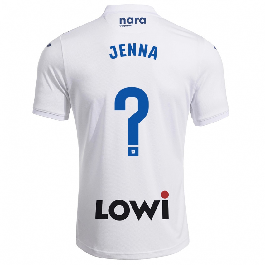 ילדים Jenna Mahmoud Abu-Wardeh #0 לבן נייבי ג'רזי ביתית 2025/26 חולצה קצרה