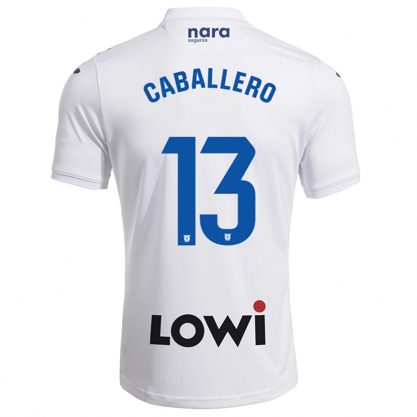 ילדים Hugo Caballero #13 לבן נייבי ג'רזי ביתית 2025/26 חולצה קצרה