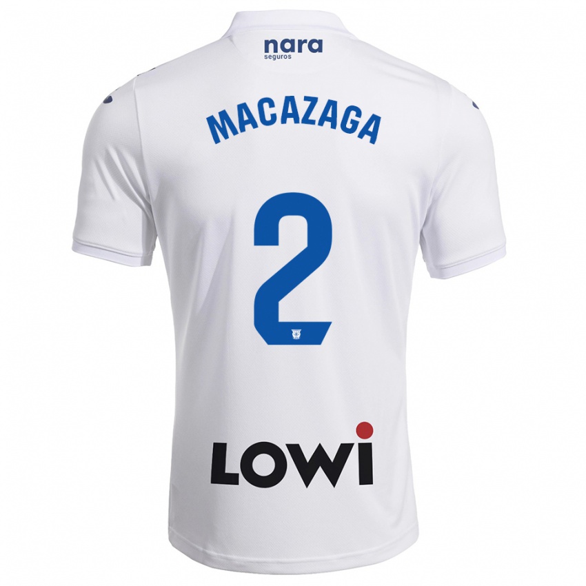 ילדים Lucas Macazaga #2 לבן נייבי ג'רזי ביתית 2025/26 חולצה קצרה