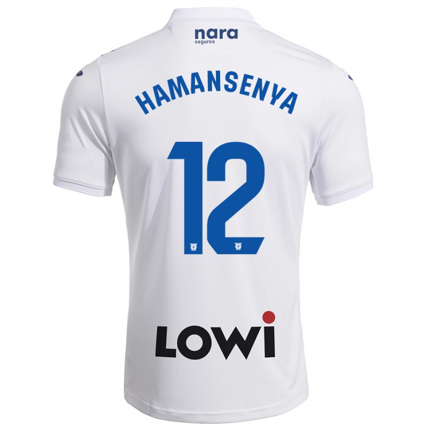 ילדים David Hamansenya #12 לבן נייבי ג'רזי ביתית 2025/26 חולצה קצרה
