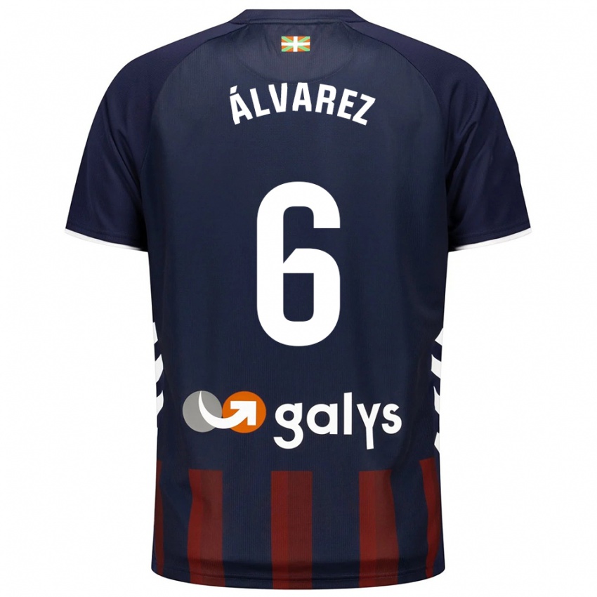 ילדים Sergio Álvarez #6 כחול נייבי אדום ג'רזי ביתית 2025/26 חולצה קצרה