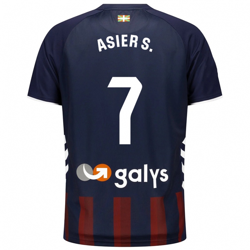 ילדים Asier Sánchez #7 כחול נייבי אדום ג'רזי ביתית 2025/26 חולצה קצרה