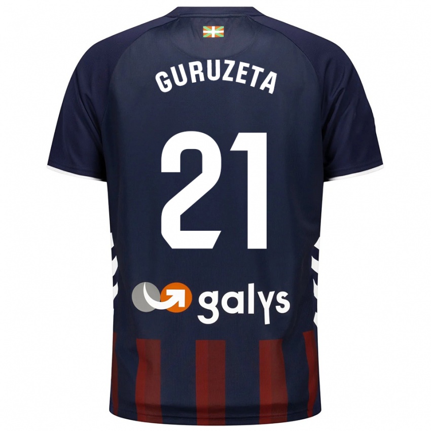 ילדים Jon Guruzeta Rodríguez #21 כחול נייבי אדום ג'רזי ביתית 2025/26 חולצה קצרה