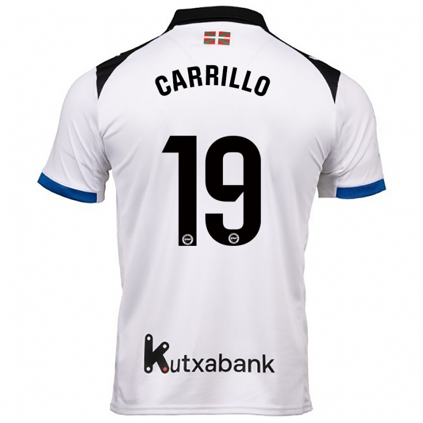 ילדים Sara Carrillo #19 לבן כחול הרחק ג'רזי 2025/26 חולצה קצרה