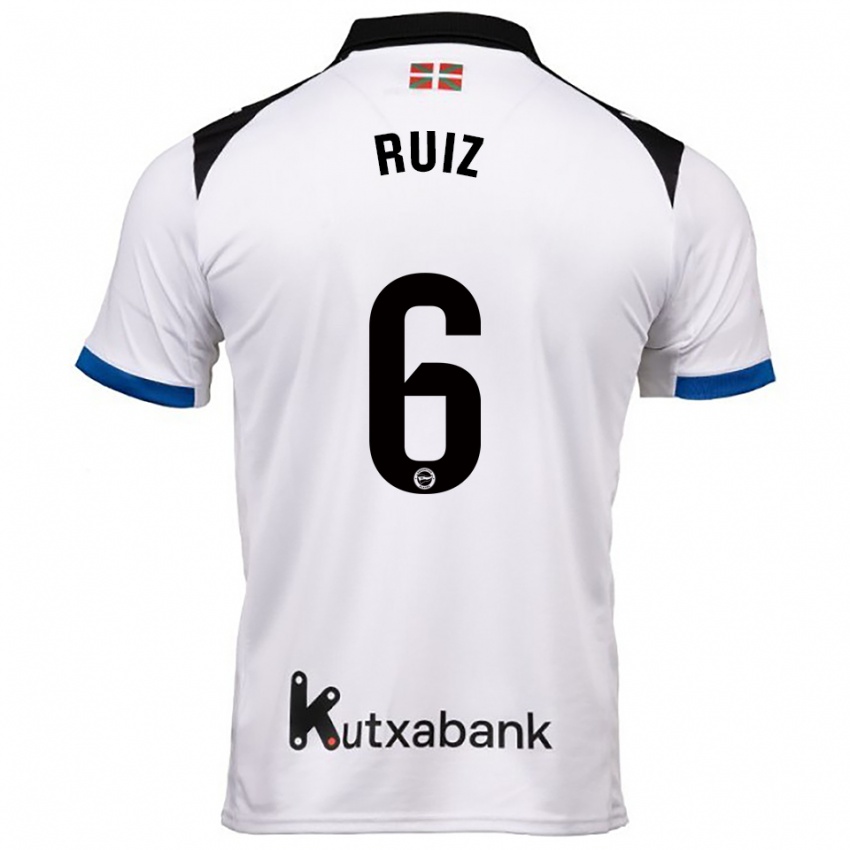 ילדים Markel Ruiz #6 לבן כחול הרחק ג'רזי 2025/26 חולצה קצרה