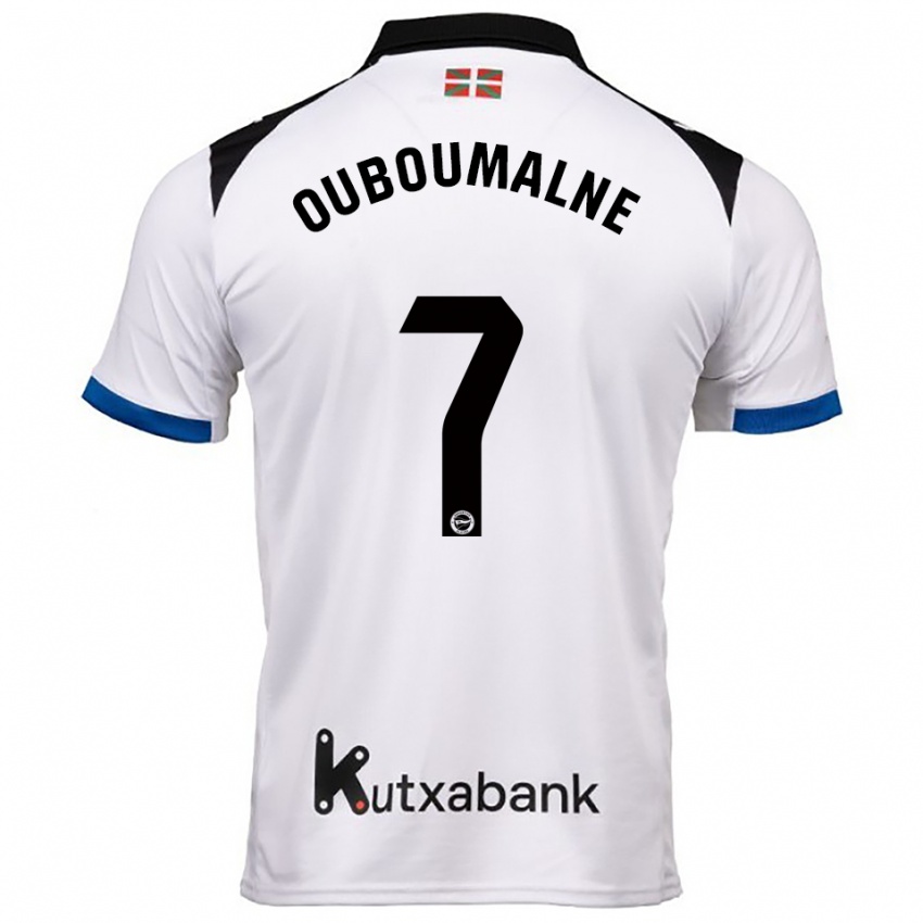 ילדים Ibra Ouboumalne #7 לבן כחול הרחק ג'רזי 2025/26 חולצה קצרה