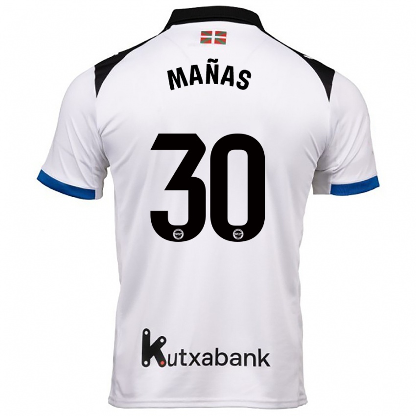 ילדים Aitor Mañas #30 לבן כחול הרחק ג'רזי 2025/26 חולצה קצרה