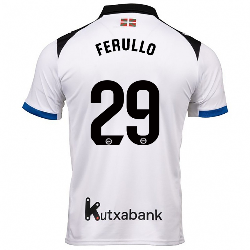 ילדים Flavio Ferullo #29 לבן כחול הרחק ג'רזי 2025/26 חולצה קצרה