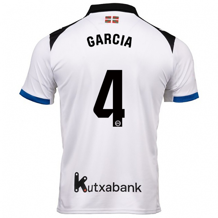 ילדים Pichi García #4 לבן כחול הרחק ג'רזי 2025/26 חולצה קצרה