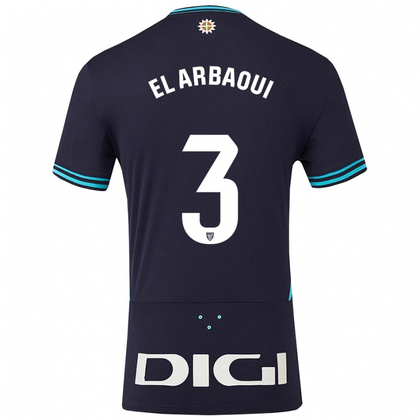 ילדים Ilyas El Arbaoui #3 כחול נייבי תכלת הרחק ג'רזי 2025/26 חולצה קצרה