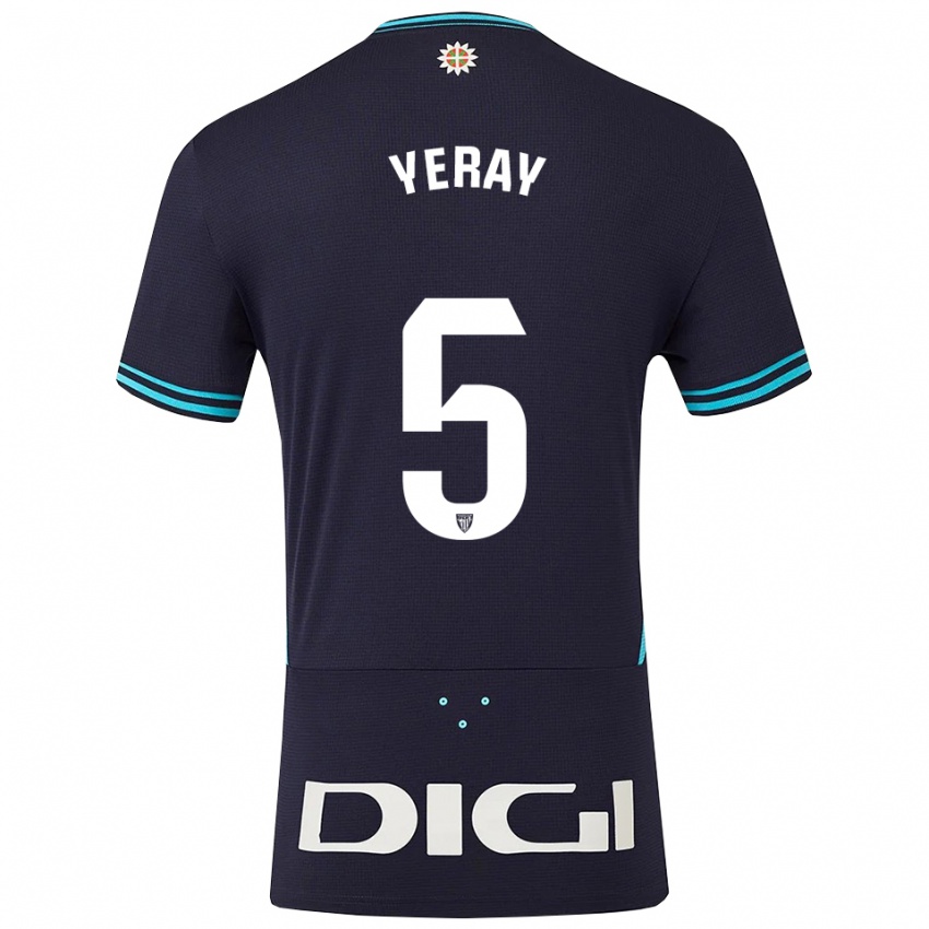 ילדים יראי אלברס #5 כחול נייבי תכלת הרחק ג'רזי 2025/26 חולצה קצרה