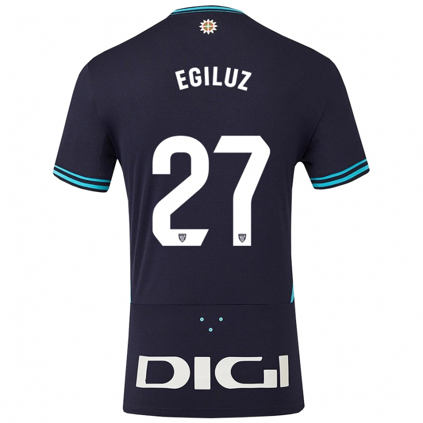 ילדים Unai Egiluz #27 כחול נייבי תכלת הרחק ג'רזי 2025/26 חולצה קצרה