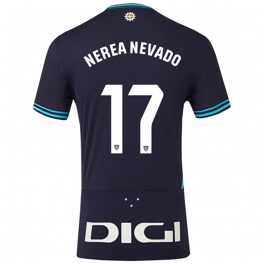 ילדים נריה נבאדו #17 כחול נייבי תכלת הרחק ג'רזי 2025/26 חולצה קצרה